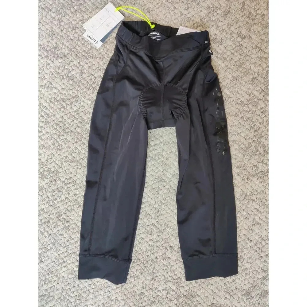 Craft Women's Essence Cycling Knickers Padded USPF50 Sz XS Black Cropped Pants‎ - Picture 5 of 11